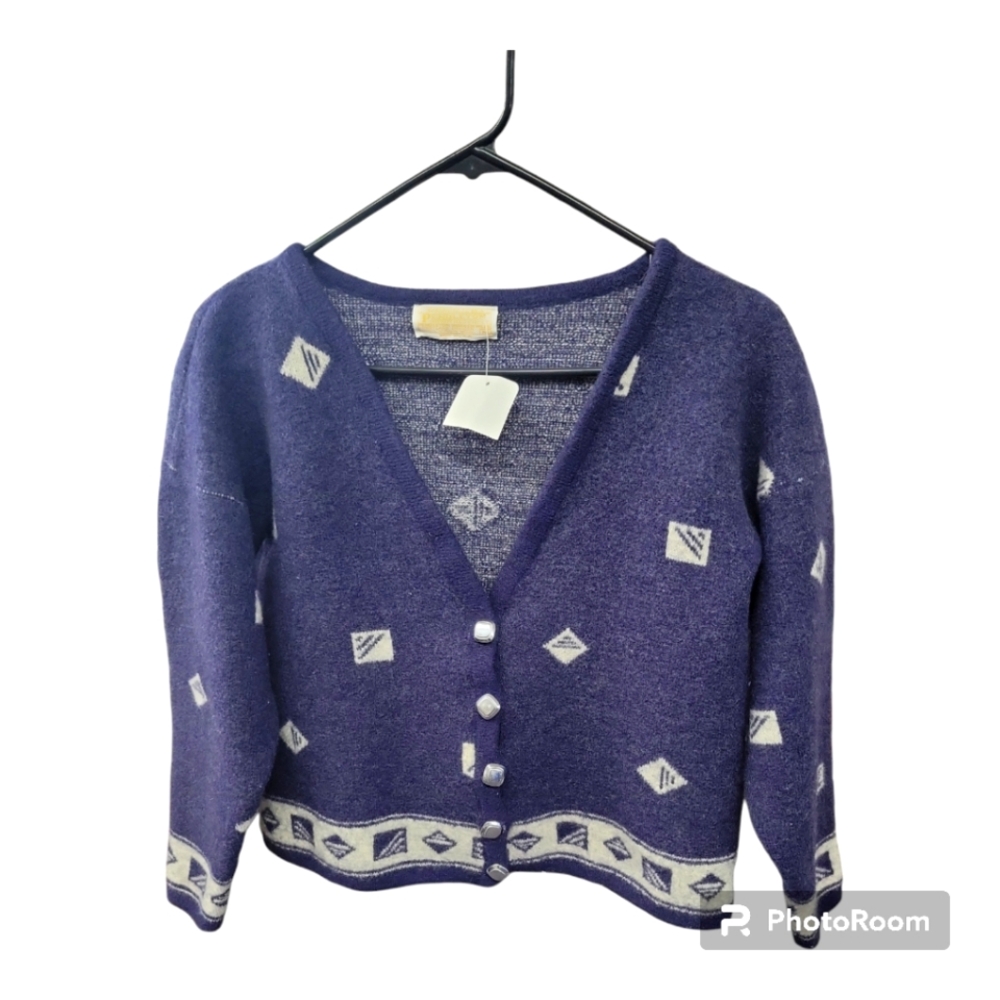 Pendleton Yellow Label Wool Navy Cardigan Medium Vintage